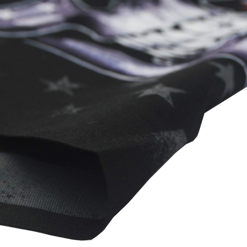 Obacle Skull Face Mask Half for Dust Wind UV Sun Protection Seamless 3D Tube Mask Bandana for Men Women Durable Thin Breathable Skeleton Mask Motorcycle Riding Bike (Flag One Red Line Flag Skull) - Image 5